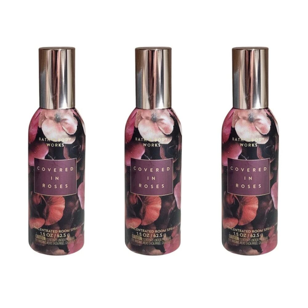 3x Bath & Body Works Covered In Roses Concentrated Room Spray 1.5 oz FREE SHIP